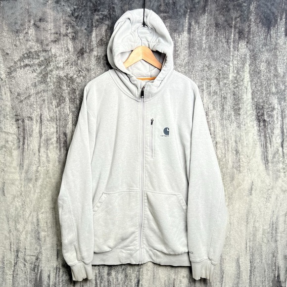 Carhartt Other - Carhartt Hoodie Mens 2XL Gray Relaxed Fit Full Zip Fleece Sweatshirt Workwear